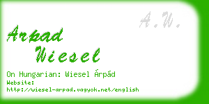arpad wiesel business card